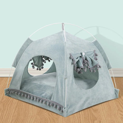 Breathable Cat Dog Litter Tent Kennel Foldable Universal Indoor Teepee Pet House Breathable Puppy Tent Bed Dog Supplies