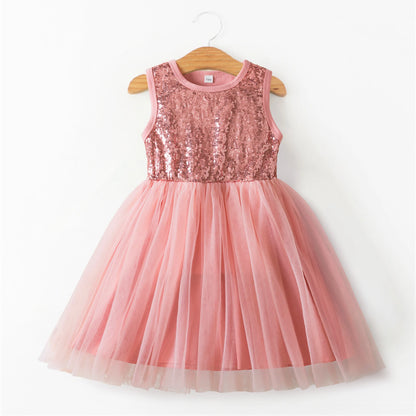 Girls Summer Sleeveless Dress 3 4 7 8 Years Kids Casual Tutu Dresses Outfits Children Lace Mesh Birthday Party Dress for Girls