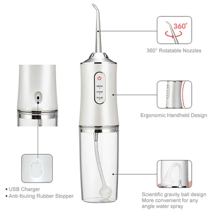 MIJIA Smart Electric Oral Irrigator Water Flosser 4 Jets 3 Modes USB Charging Water Jet Irrigator Dental Teeth Cleaner