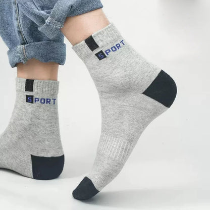 Summer Bamboo Fiber 5Pairs Men's Socks Breathable Cotton Letter Sports Sock Breathable Deodorant Business Socks Size 37-45 Sox