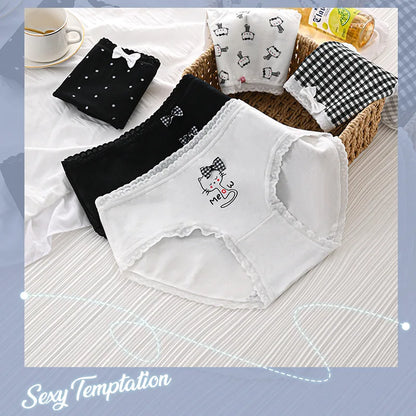 5Pcs/set Cotton Cartoon Cute Panties Girls' Short Underwear For Women Ladies Pantys Female Cosy Briefs Sexy Lingerie M-XL