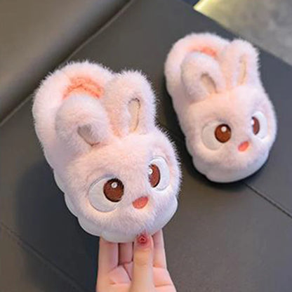 Kids Baby Girl Boy Winter Slippers Cute Bunny Warm Slippers Non Slip House Shoes for Children Indoor Outdoor Flats Shoes