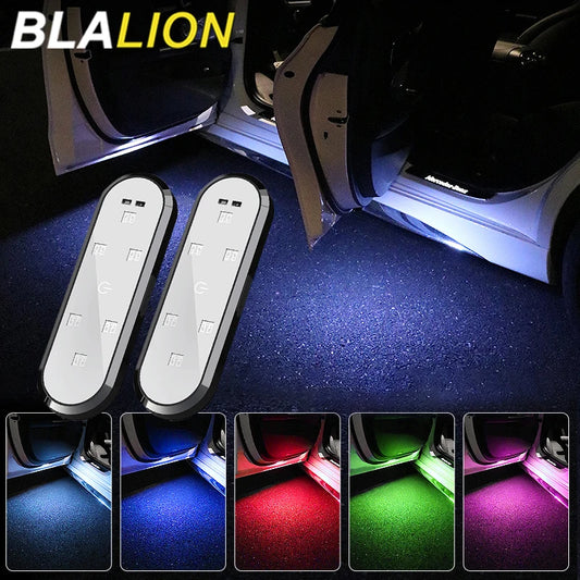 BLALION Car Door Lights LED Welcome Light Magnetic Control USB Charging Auto Open Door Safe Anti-collision Emergency Signal Lamp