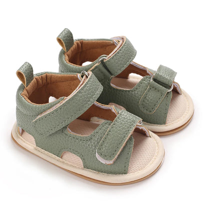 VALEN SINA Summer Baby Sandals Baby Boy Girl PU Leather Shoes Toddler Rubber Sole Flat Anti-slip First Walkers Crib Baby Shoes