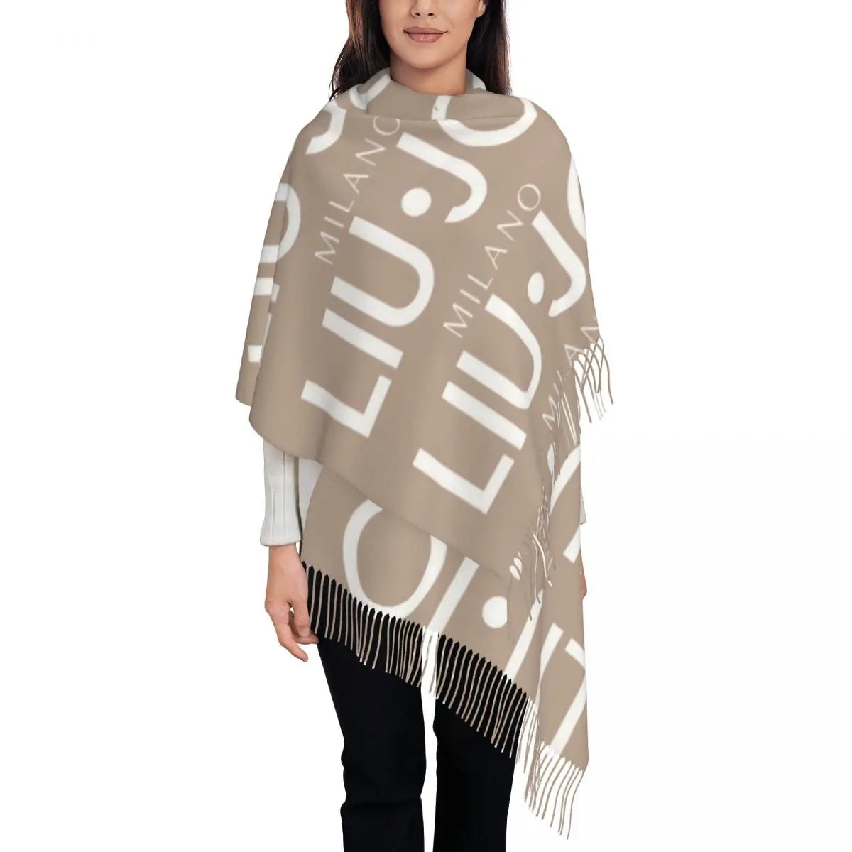 Liu Jo Scarf for Womens Winter Fall Shawl Wrap Luxury Brand Italian Long Shawl Scarf for Daily Wear