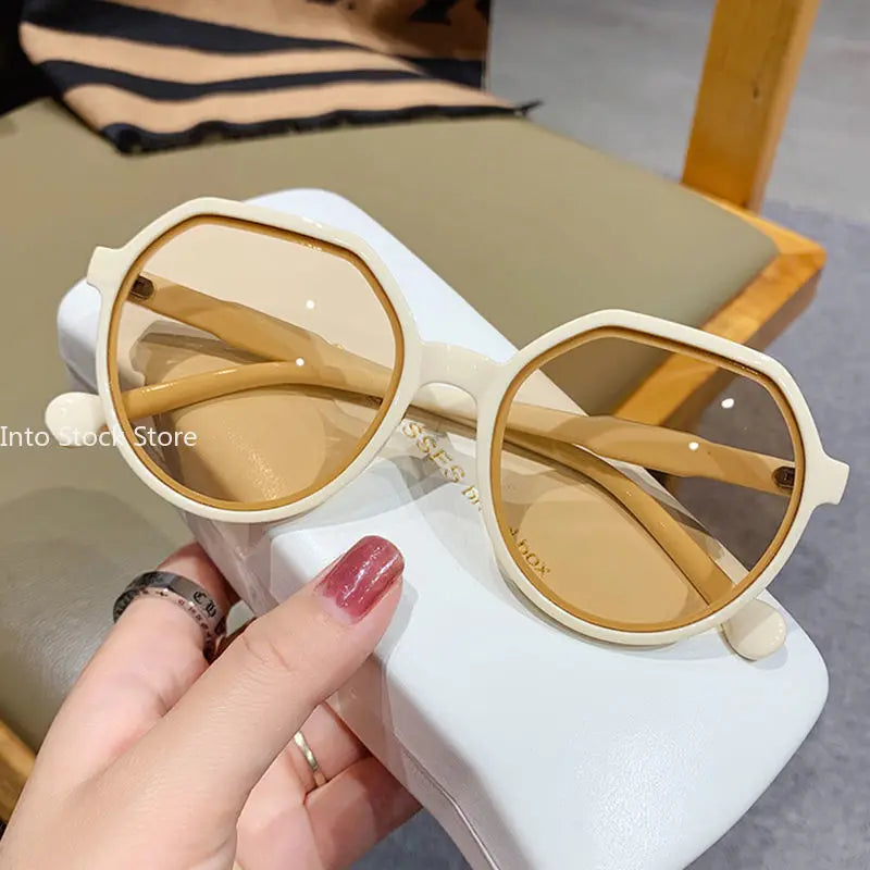 Personalized Round Frame Sunglasses Candy Color Big Frame