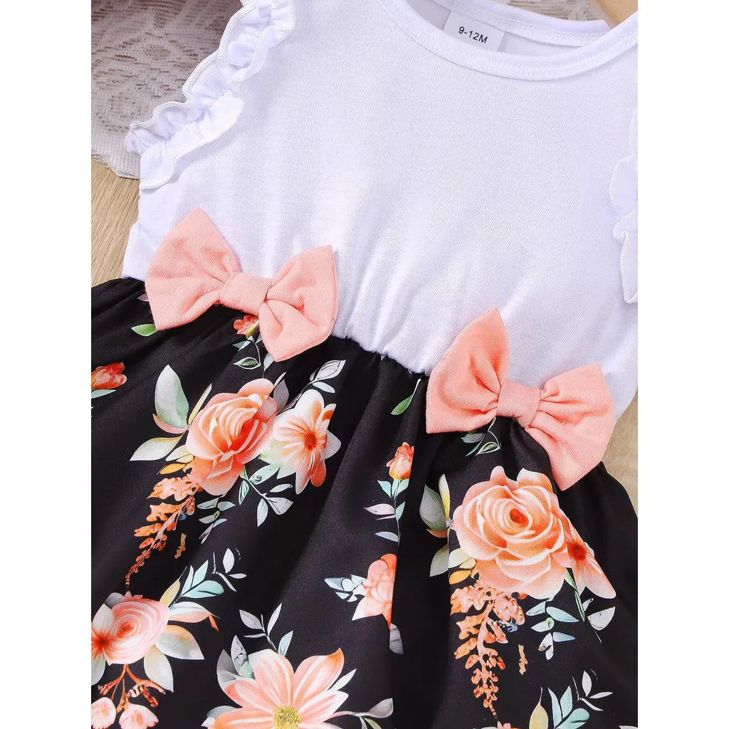 Baby Girl Summer Clothes Floral Print Sleeveless Dresses