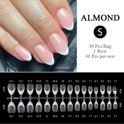 30Pcs French Gradient Short Ballet Nails Simple Nude Color False Nails Coffin Fake Nail Press On Nails Full Cover Nails