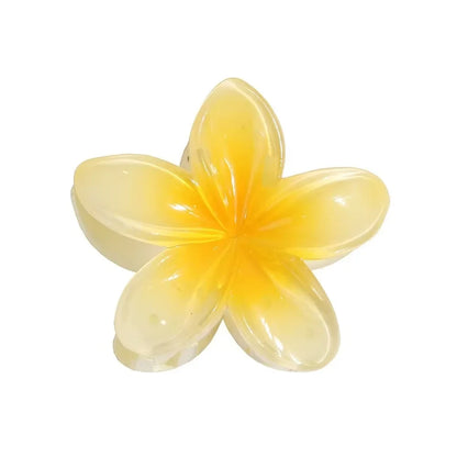 Flower Crab Hair Clips for Women Plumeria Barrettes Large Hair Claw for Thin/Thick Beach Hair Accessories for Girls 8cm