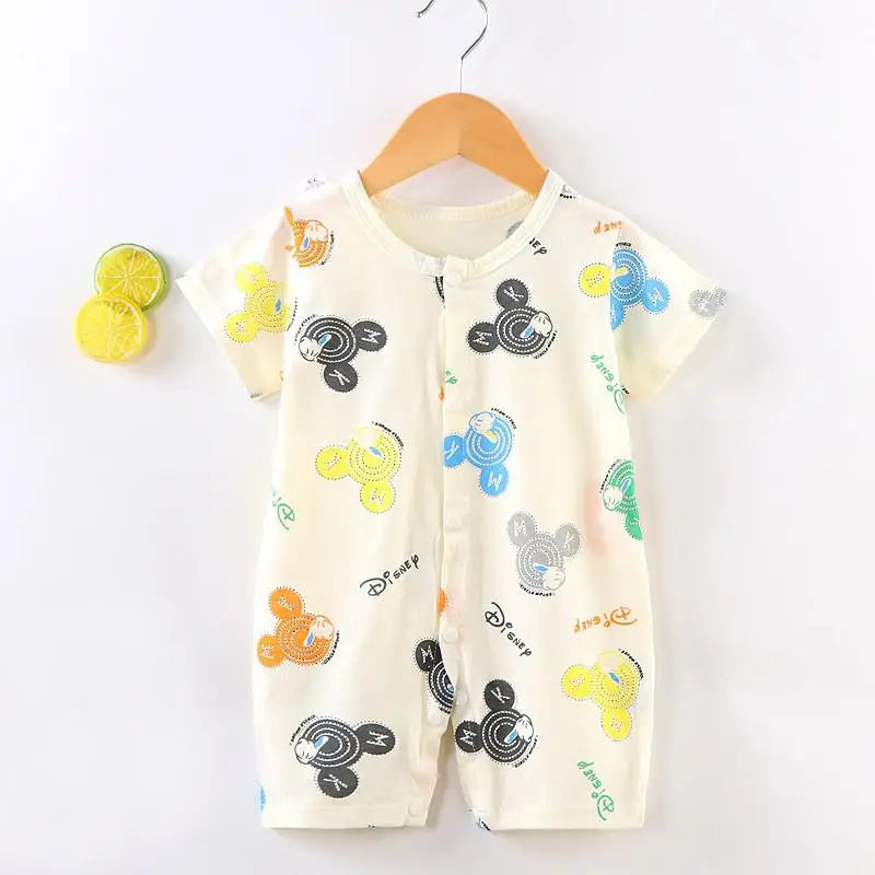 0-2 Age Mickey Newborn Baby Jumpsuit Summer Clothing Short Sleeved Infant Onesie Cotton Soft Baby Girl Rompers Toddler Costume