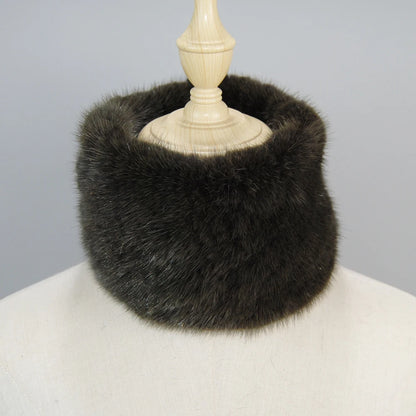 2025 New Women Winter Real Mink Fur Scarves headbands Good Elastic Knitted Natural Mink Fur Scarf Thick Warm Lady Fur Ring Shawl