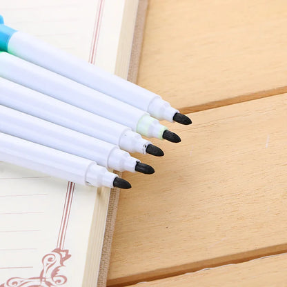 8 Pcs Lytwtw's Whiteboard Pen Creative With Brush Water-based Small Erasable Pen School Office Supplies White Board Marker