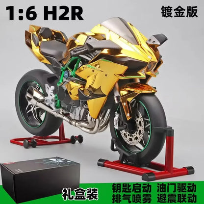 Spray1:6 Kawasaki Ninja H2R Alloy Metal Diecast Motorcycle Model Car Outdoor Sports Classic Sentiment Collect ornaments