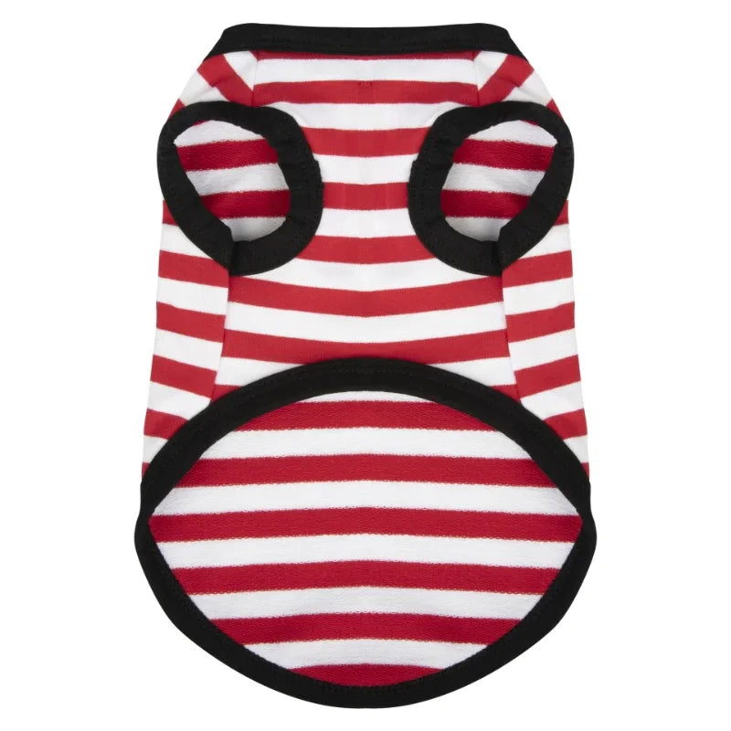 1Pc Summer Dog Clothes for Small Medium Dogs Pet Stripe Cotton Sweatshirt Breathable Puppy Cat Clothing