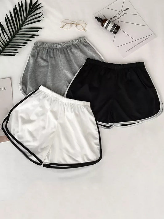 2024 Simple Women Casual Shorts Patchwork Body Fitness Workout Summer Shorts Female Elastic Skinny Slim Beach Egde Short Hot