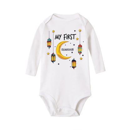 My First Ramadan Baby Romper Long Sleeve Print Infant Bodysuits Ramadan Newborn Jumpsuits Islamic Muslim Festival Clothing