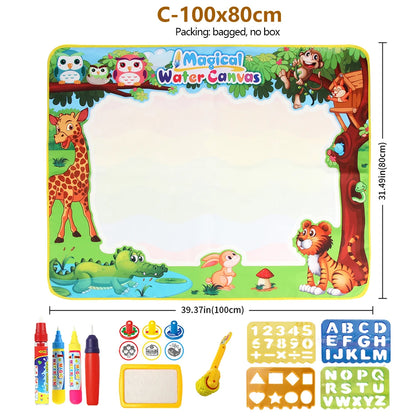 100x80CM Magic Water Drawing Mat with Reusable Magic Pens Doodle