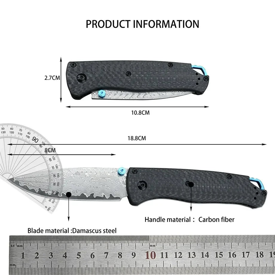 Outdoor EDC Pocket Folding Knife 535 533 S90V Blade Carbon Fiber / Titanium Alloy Handle Outdoor Survival Hunting Cutting Knives