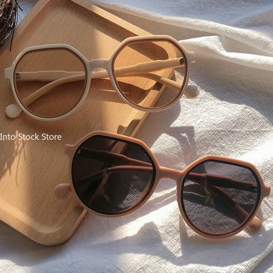 Personalized Round Frame Sunglasses Candy Color Big Frame