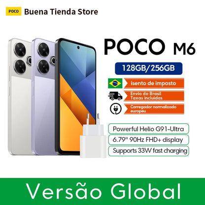 POCO M6 8 + 256GB 4G 33W NFC Fast Charging Global Version MediaTek Helio G91-Ultra 6.79 "90Hz FHD + Display Smartphone