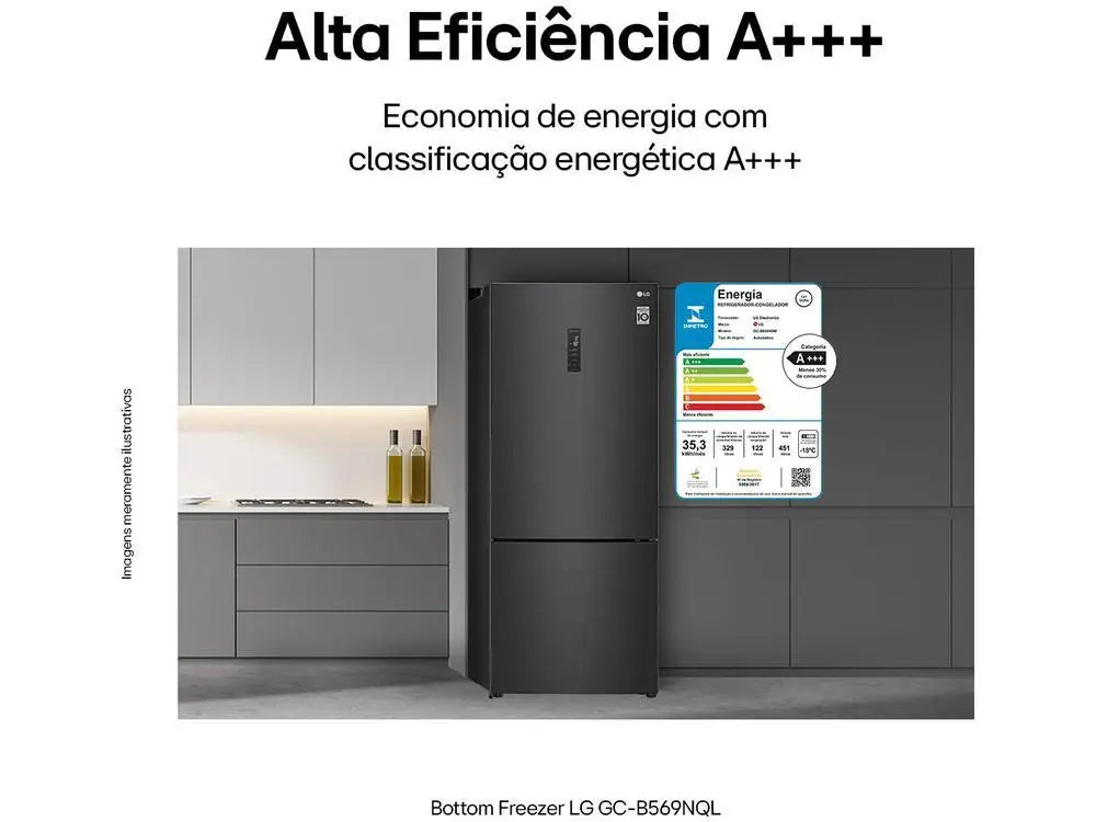 LG Frost Free Smart Black Refrigerator/Cooler-220V