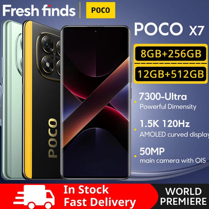 World Premiere POCO X7 Global Version Smartphone Dimensity 7300-Ultra 6.67" 1.5K AMOLED Curved Display 45W Turbo Charging NFC