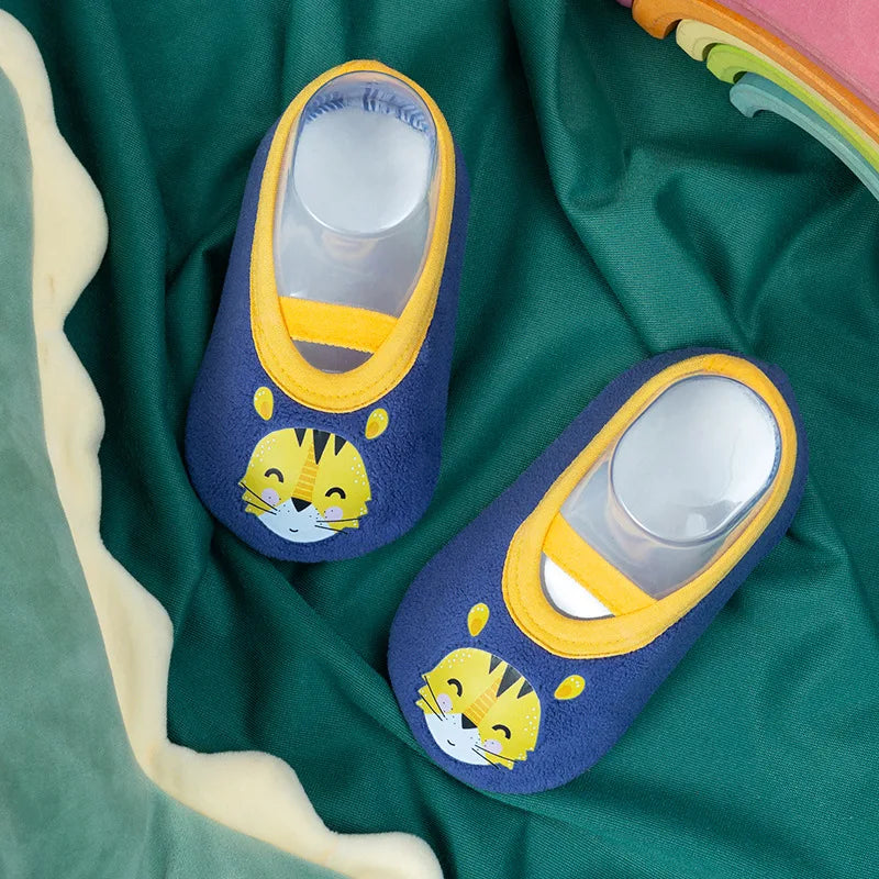 Children Anti-slip Shoes Newborn Baby Toddler Girls Cotton Non-slip Floor Socks Infant Boys Rubber Sole Cartoon Indoor Sneakers