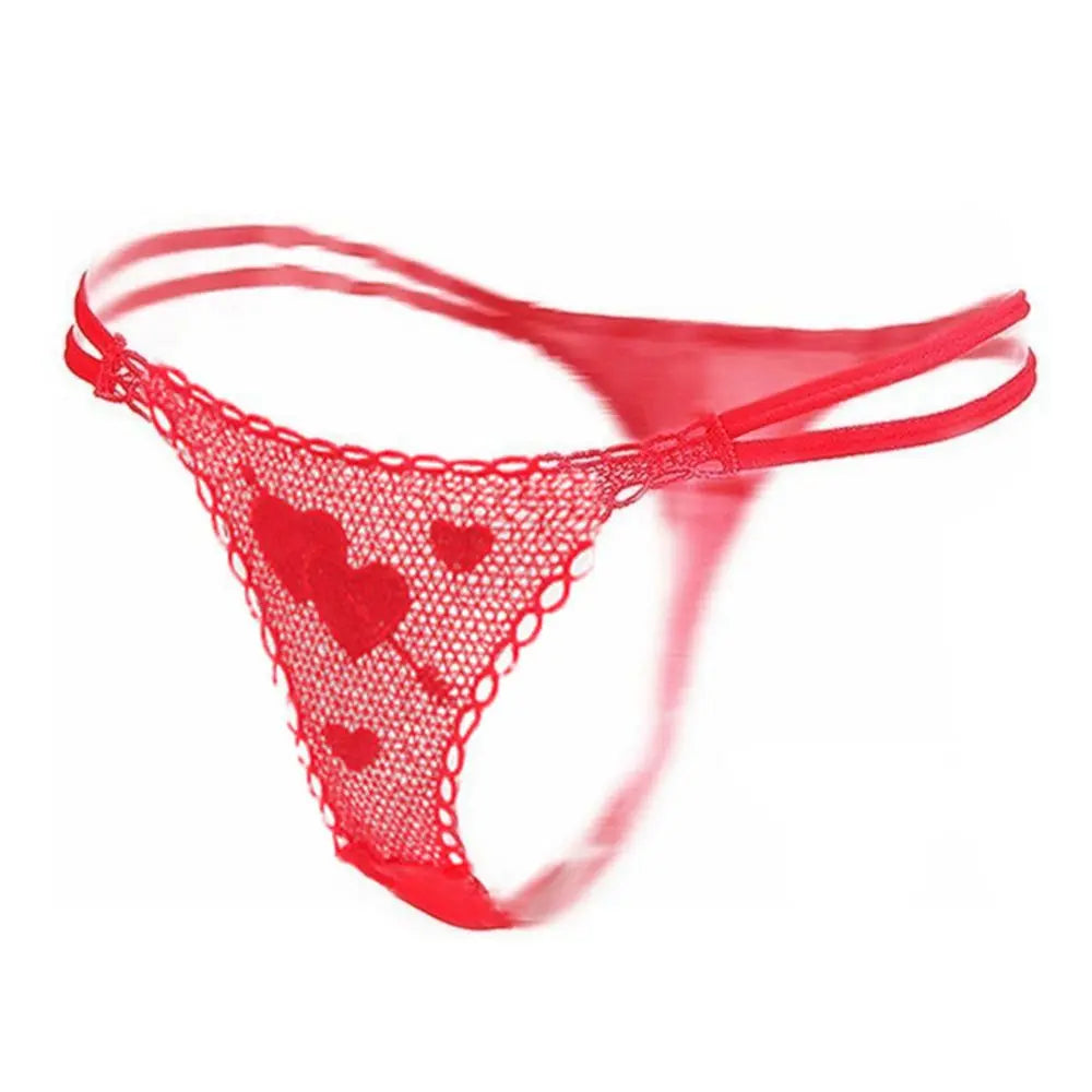 lady Sexy G String Women's Panties Red Calcinhas Thongs Ladies Roses Lace Lingerie Women's Underwear