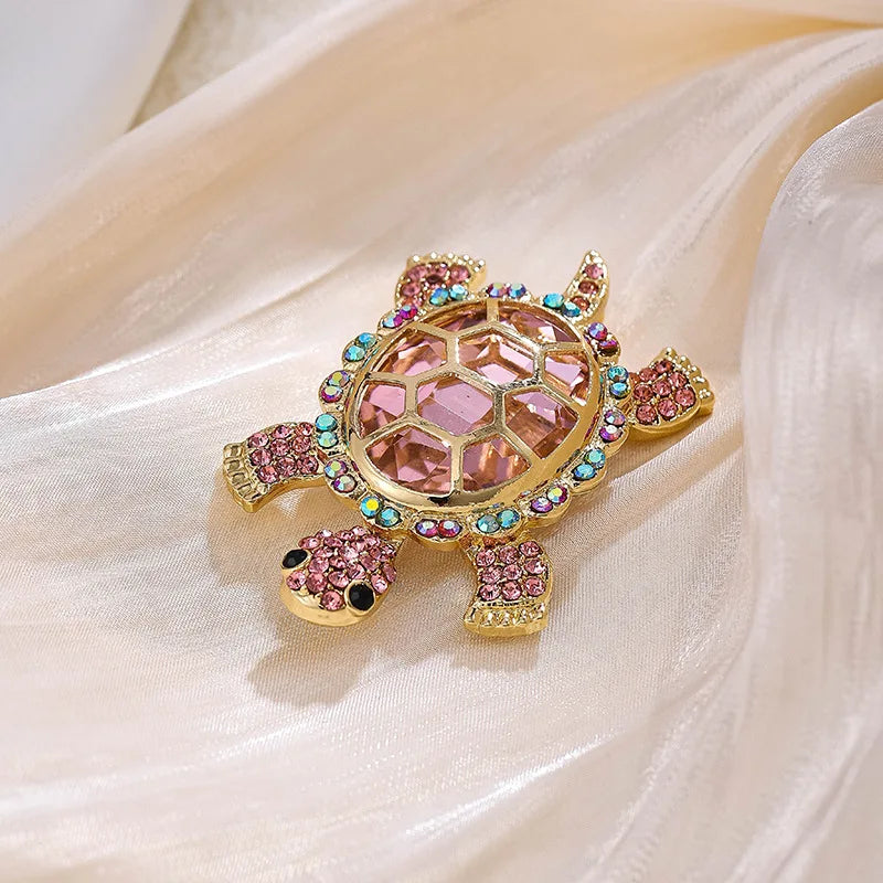SKEDS Women Men Exquisite Turtle Rhinestone Shining Brooches Delicate Top Brand High Quality Animal Series Badges Jewelry Gift