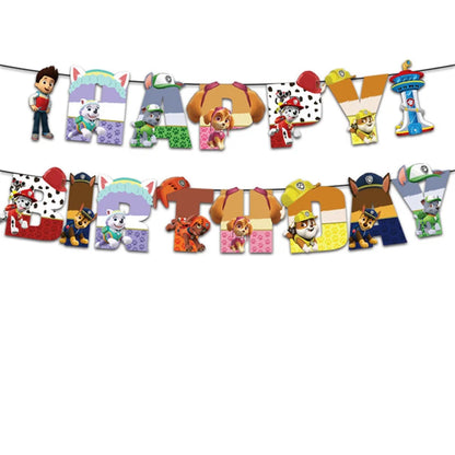 PAW Patrol Birthday Party Decoration Kids Toy Hat Gift Aluminum Foil Balloon Disposable Tableware New Banner Boy Event Supplies