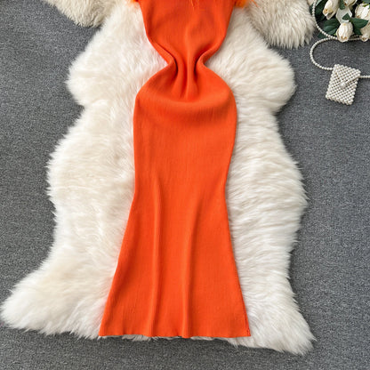 Chic Fashion Sexy Package Hips Knitted Summer Dress