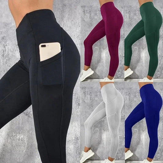 Yoga Women Leggings High Waist Tights with Pocket