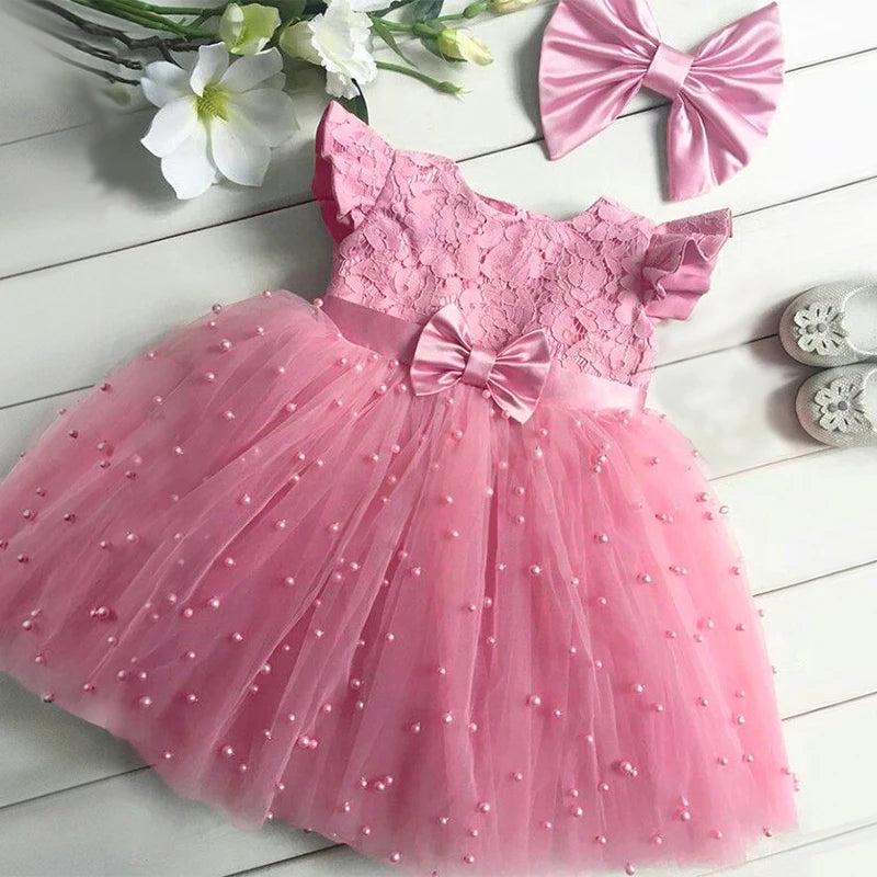 Baby Girls Princess Dress Wedding Party Tutu Prom Gown 1-5 Yrs Kids Birthday Evening Bridesmaid Lace Clothes Children's Dresses