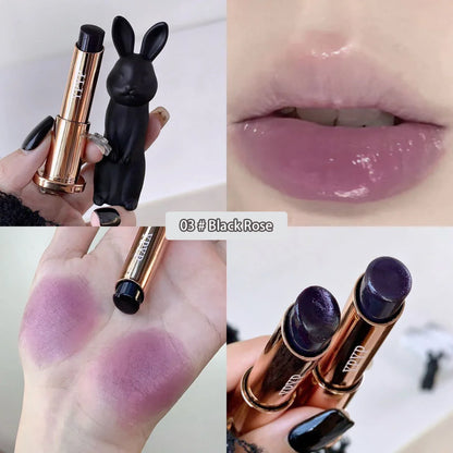 Rabbit Black Rose Lip Balm Gloss Not Dryness Peach Transparent Lip Tint Moisturizing Power Lipstick Makeup Base For Girls