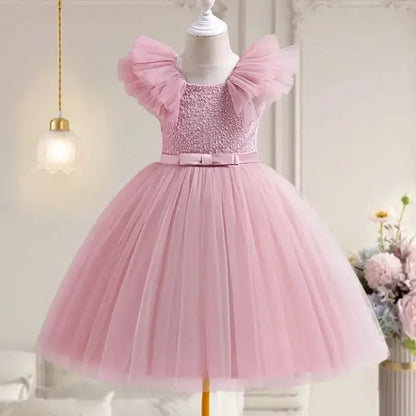 Princess Lace Dress for Kids Flower Lace Dresses 3-8Yrs Girl Banquet