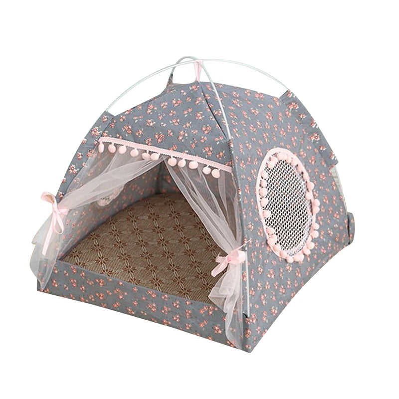 Breathable Cat Dog Litter Tent Kennel Foldable Universal Indoor Teepee Pet House Breathable Puppy Tent Bed Dog Supplies