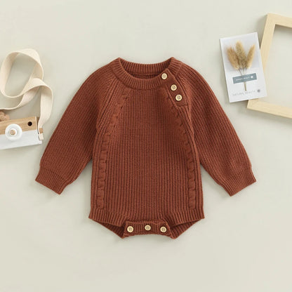 Newborn Infant Baby Girl Boy Knit Sweater Romper Pullover Sweatshirt Fall Winter Baby Clothes Warm Romper Bodysuits