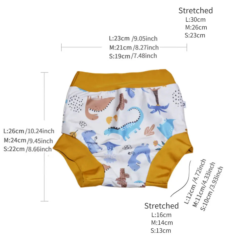 Eezkoala Leakproof Swimming Diaper Newborn Baby High Waist Swim Nappies Washable Sunproof Baby Swimwear Cloth Nappys