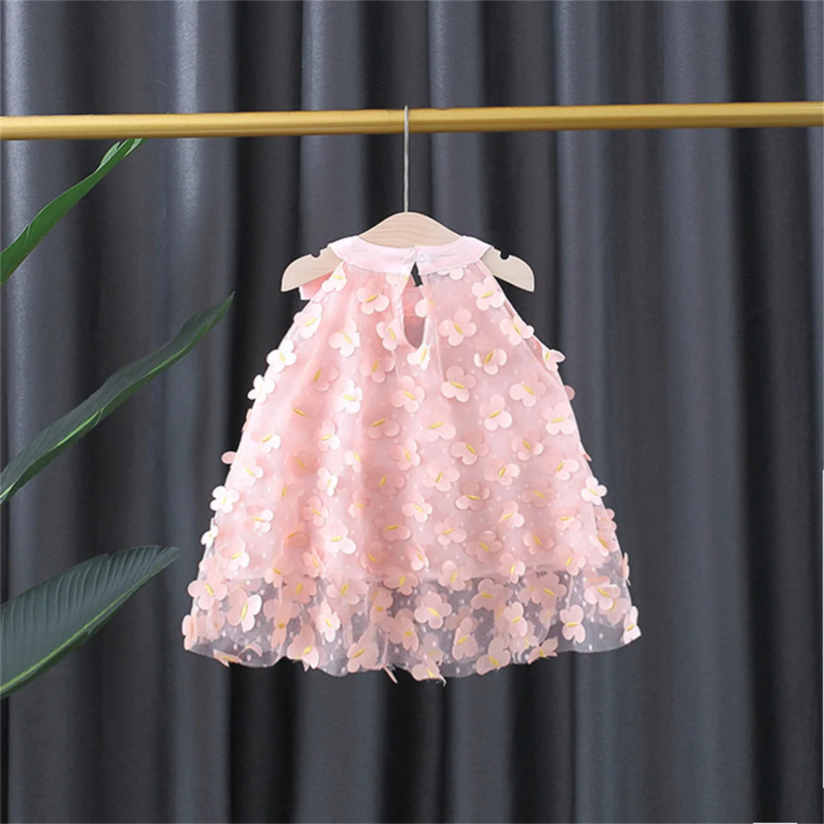 Baby Girl Princess Birthday Party Dress Baby Flower Girl Fairy Dress Children'S 3d Embroidered Off The Shoulder Clothes