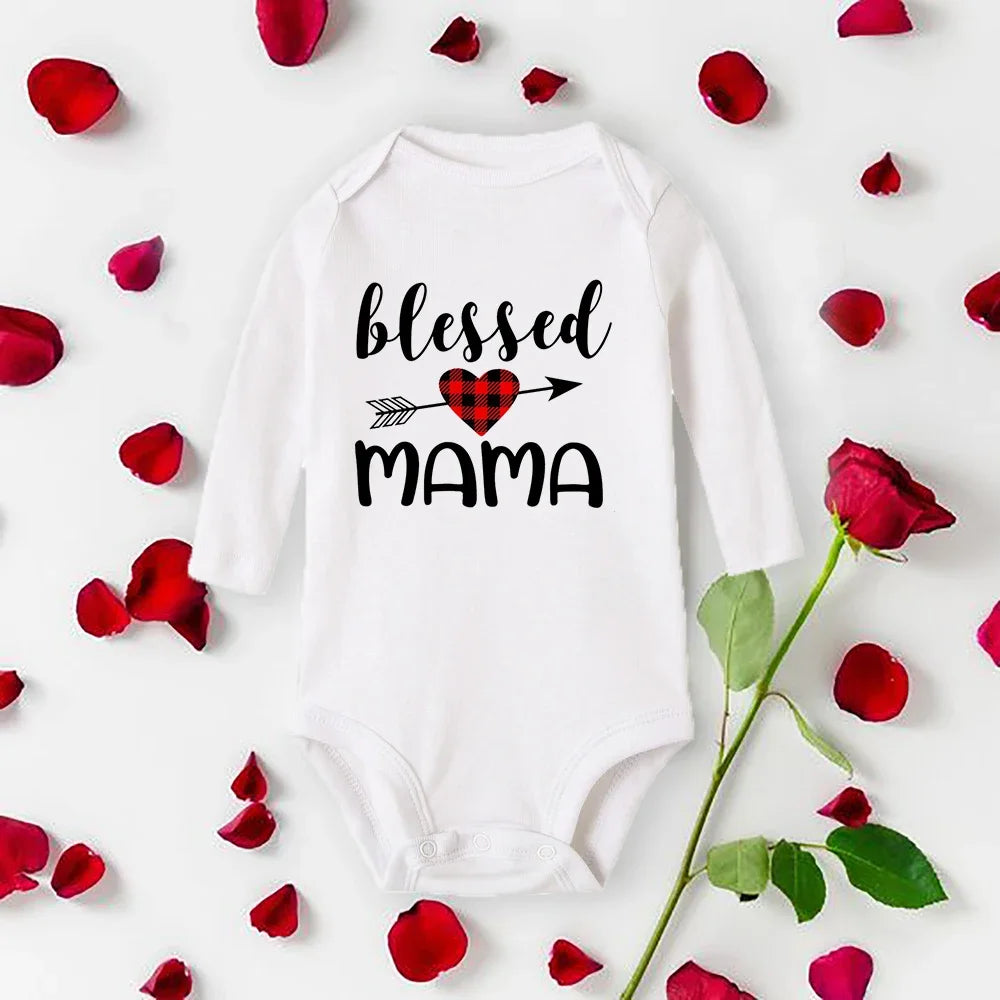 Mommy Daddy Is My Valentine Baby Romper New Born Bodysuit Boys Girls Long Sleeve Clothes Infant Badysuit Baby Valentine Gifts