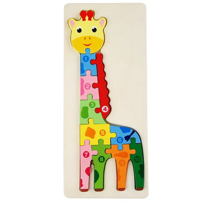 Montessori Wooden Toddler Puzzles for Kids Montessori Toys for Toddlers 2 3 4 5 Years Old Top 3D Puzzle Educational Dinosaur Toy