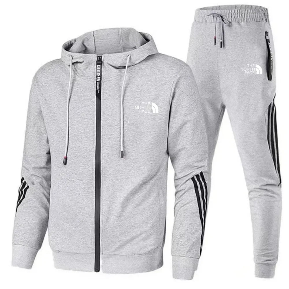 2024Men's Suit Two-Piece Tracksuit Casual Sports Jacket+Trousers Harajuku Sports Suit Spring And Autumn Hoodie Sportswear