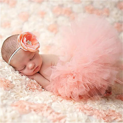 Muti Colors Tutu Skirt For Baby Girls Elastic Bloomers Infant Newborn Photo Short Skirts+Headband Set Girl Mini Baby Skirt