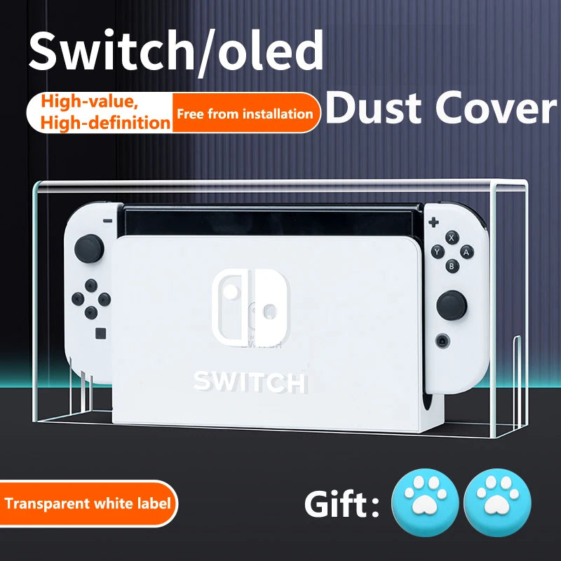 New Clear Dust Cover for Nintendo Switch Oled Protection Cover Protective Sleeve Acrylic Display Box Shell Ns Games Accessories