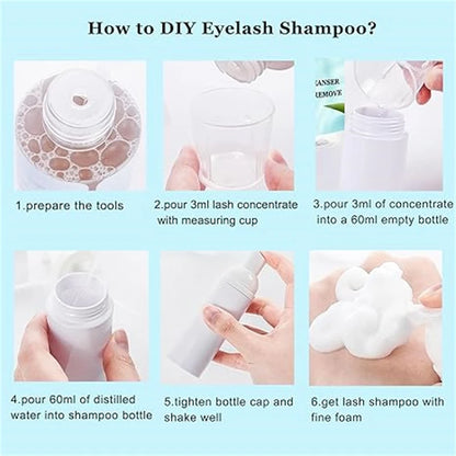 100ml Eyelash Concentrate Extension Shampoo Lash Foam Foaming Cleanser 10ml Plastic Measuring Cup Eyelashe Extension Makeup