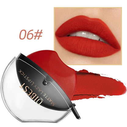 Lip-shaped Lipstick Makeup Lazy Lipstick Velvet Matte Moisturizing Lip Gloss Waterproof Non-stick Cup Long Lasting Makeup