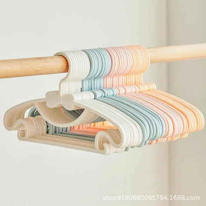 10pcs Portable Kids Clothes Hanger Plastic Display Hangers Household Baby Coat Rack Thickened Bow Coat Hanger Clothing Organizer