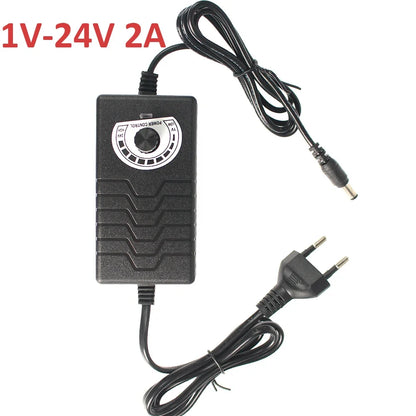 Adjustable Adapter Power Supply Converter DC 3V 5V 9V 12V 24V 2A 220V EU To 3 9 12 24 Volt Power Supply Charger 5.5mm