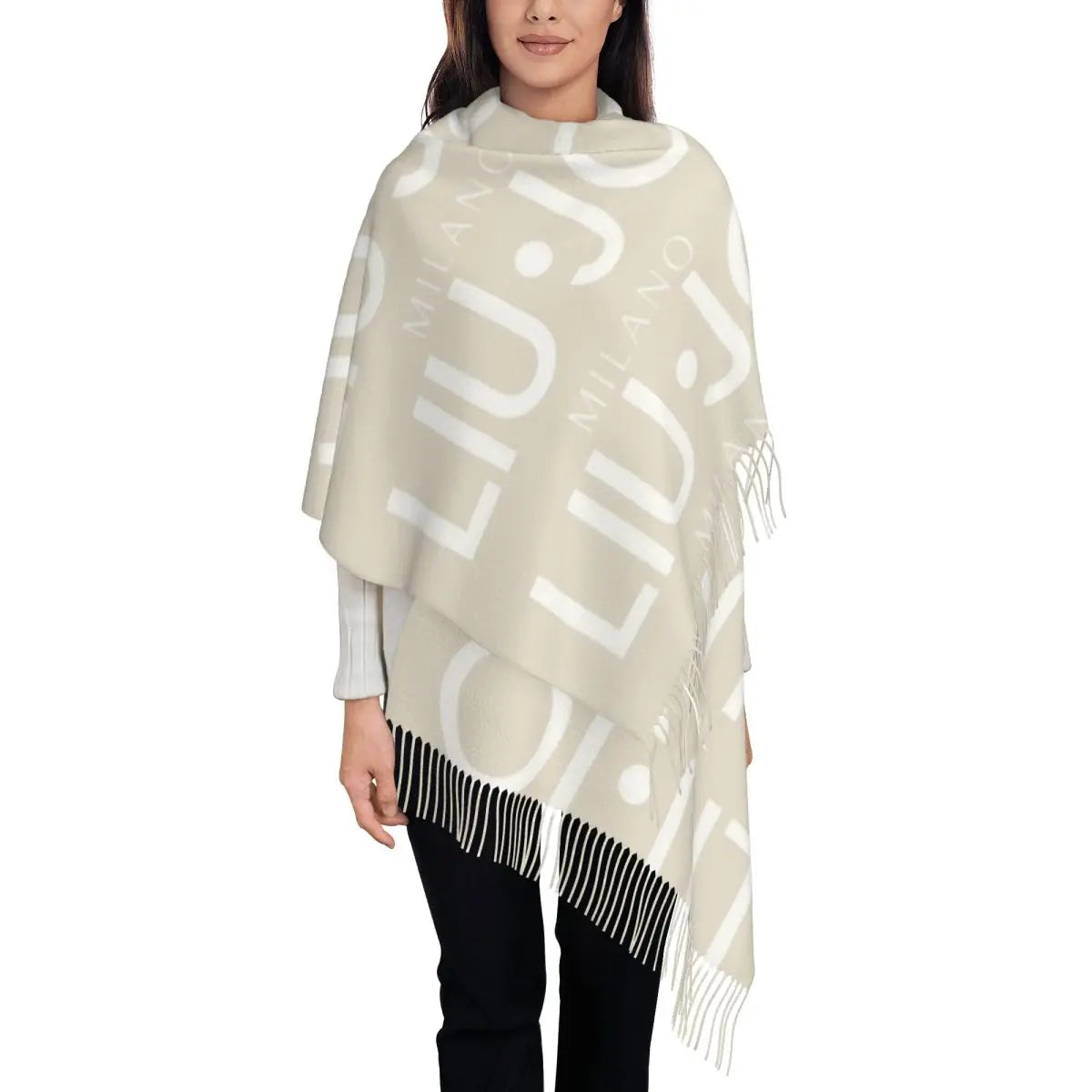 Liu Jo Scarf for Womens Winter Fall Shawl Wrap Luxury Brand Italian Long Shawl Scarf for Daily Wear