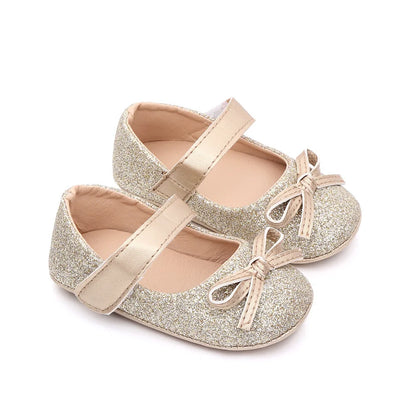 Baby Item Infant Girl Shoes Toddler Bling Bow Trainer Newborn Soft Anti-slip Rubber Sole Bebes Princess Footwear for 1 Year Gift